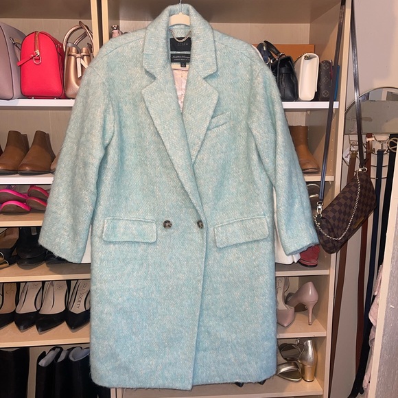J Crew Brushed Wool Relaxed Topcoat Wintermint S - Picture 8 of 10